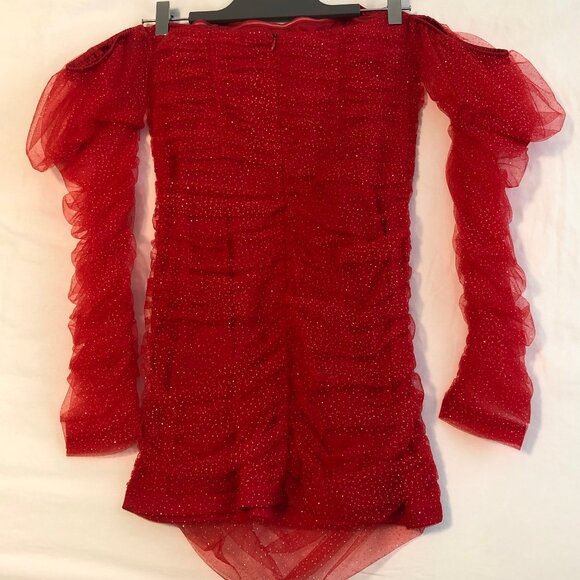 Dolls kill Love Permanent Plus One Mini Dress Red Glitter Medium Never Worn! - Picture 9 of 12